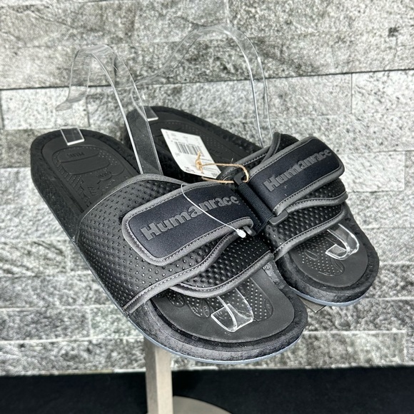 Adidas - Pharrell x Chancletas Human Race Black Future - M7W8.5 - Picture 1 of 11